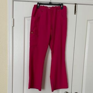 Bright Pink Drawstring Waist DICKIES Scrub pants.
